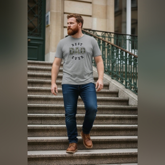 Men's XL Gray T-Shirt Fathers Day Best Dad Ever NEW Extra Large Gift Idea - Picture 5 of 5